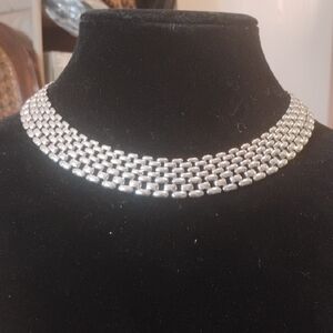 Elegant Silver Choker Necklace